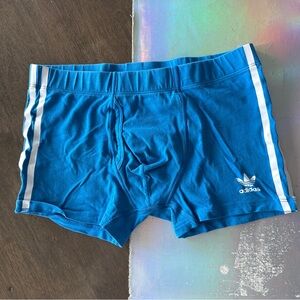 Adidas Blue  and White Stripe Athletic Boxer Briefs size Medium